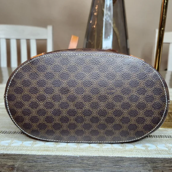 Céline CELINE vintage Macadam bucket bag Triomphe logo Brown - Picture 9 of 9